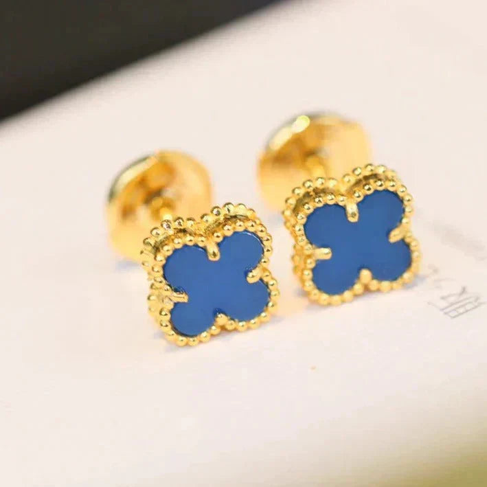 [Edler Schmuck] CLOVER MINI 9,5 MM TÜRKIS OHRRINGE