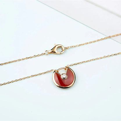 [Noble Jewelry]AMULETTE GOLD CARNELIAN ONYX NECKLACE