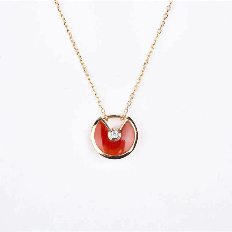 [Noble Jewelry]AMULETTE GOLD CARNELIAN ONYX NECKLACE