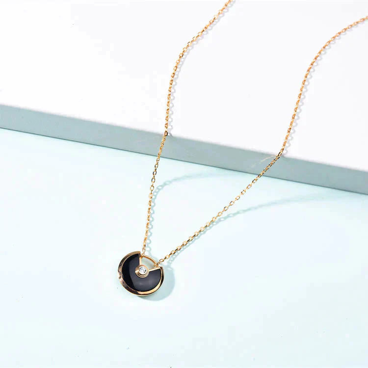 [Edler Schmuck]AMULETTE GOLD KARNEOL ONYX HALSKETTE