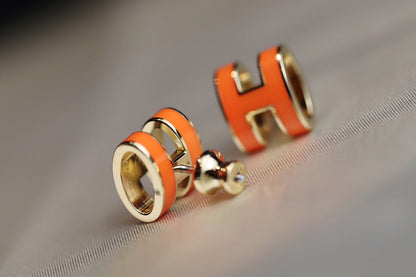 [Noble Jewelry]MINI POP H EARRINGS ORANGE