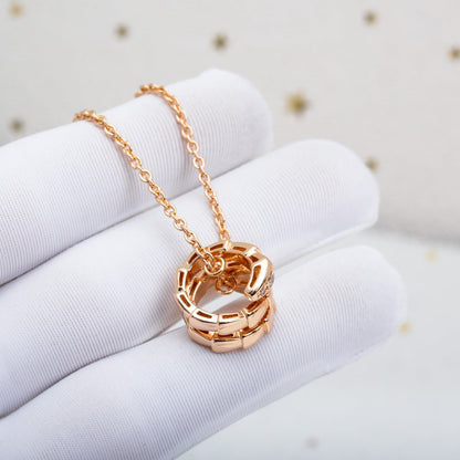 [Noble Jewelry]SERPENTI PINK GOLD NECKLACE DIAMOND