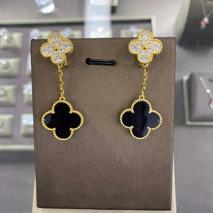 [Noble Jewelry]CLOVER  2 MOTIFS  DIAMOND  EARRINGS (MULTIPLE CHOICESç´