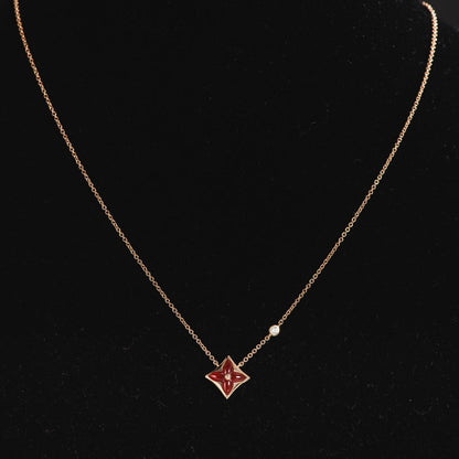 [Noble Jewelry]STAR NECKLACE PINK GOLD 1 DIAMOND