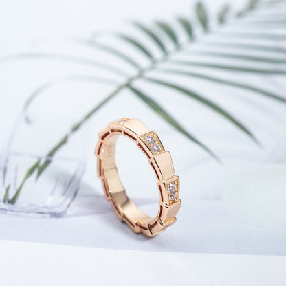 [Noble Jewelry]SERPENTI RING PINK GOLD  3MM