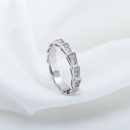 [Noble Jewelry]SERPENTI RING SILVER DIAMOND PAVED 3MM