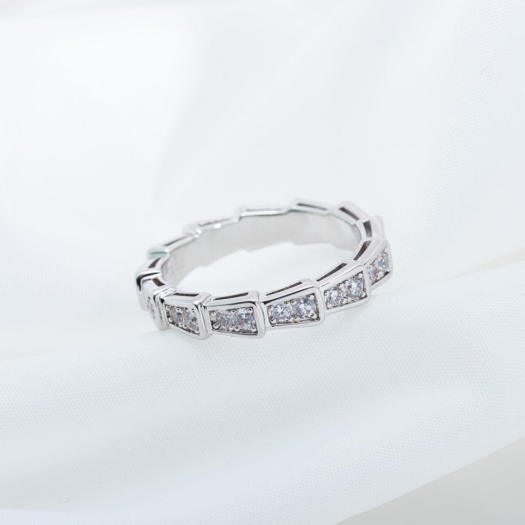 [Noble Jewelry]SERPENTI RING SILVER DIAMOND PAVED 3MM