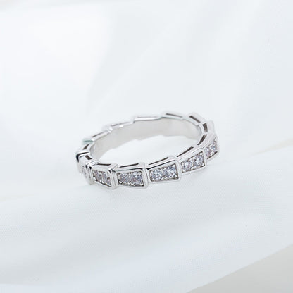 [Noble Jewelry]SERPENTI RING SILVER DIAMOND PAVED 3MM