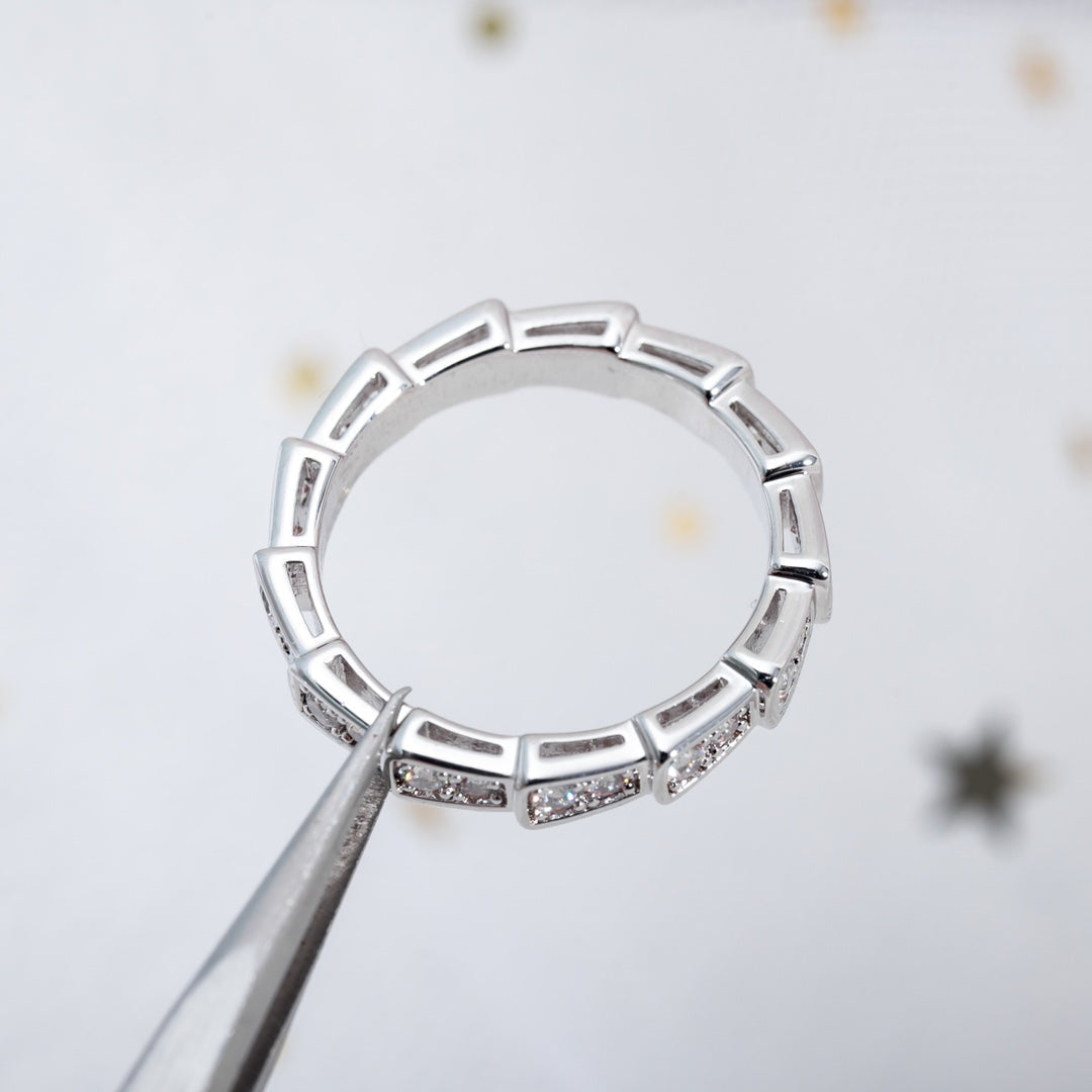 [Noble Jewelry]SERPENTI RING SILVER DIAMOND PAVED 3MM