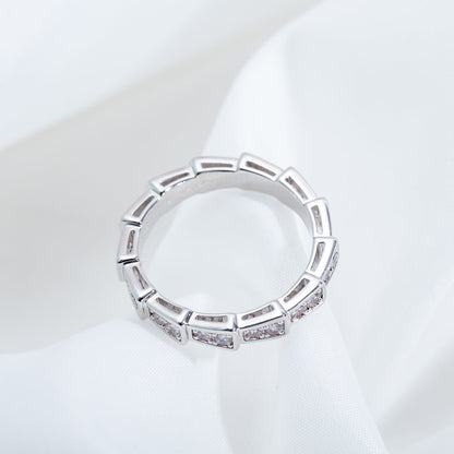 [Noble Jewelry]SERPENTI RING SILVER DIAMOND PAVED 3MM