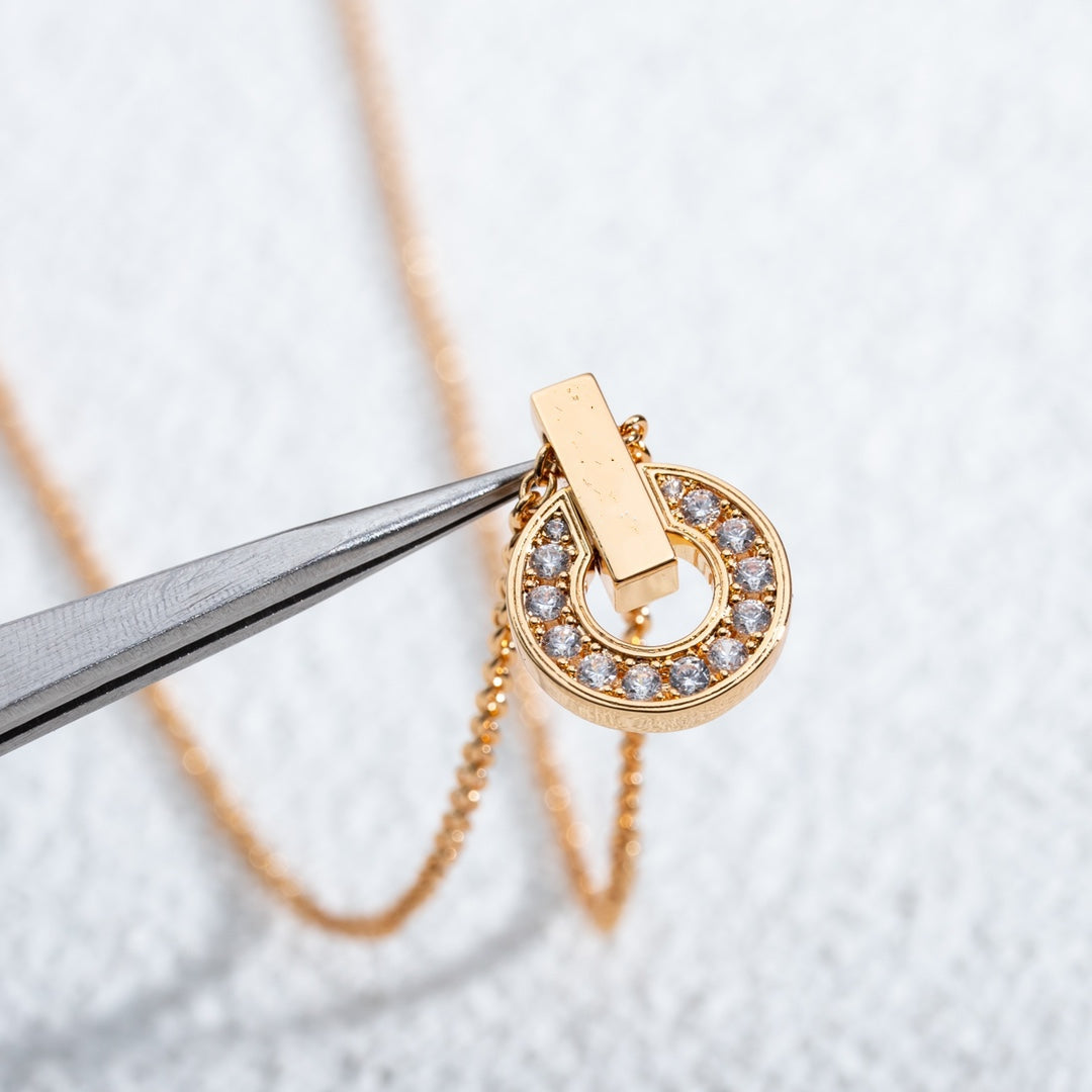 [Noble Jewelry]GARI NECKLACE PINK GOLD DIAMOND