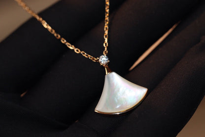 [Noble Jewelry]DREAM NECKLACE WHITE MOP PINK GOLD 1 DIAMOND