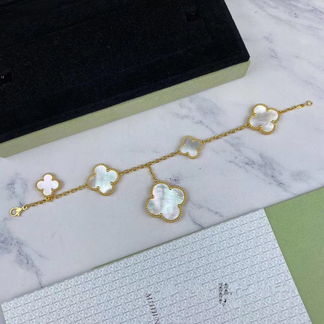 [Noble Jewelry]MAGIC CLOVER MOP GOLD BRACELET 5 MOTIFS