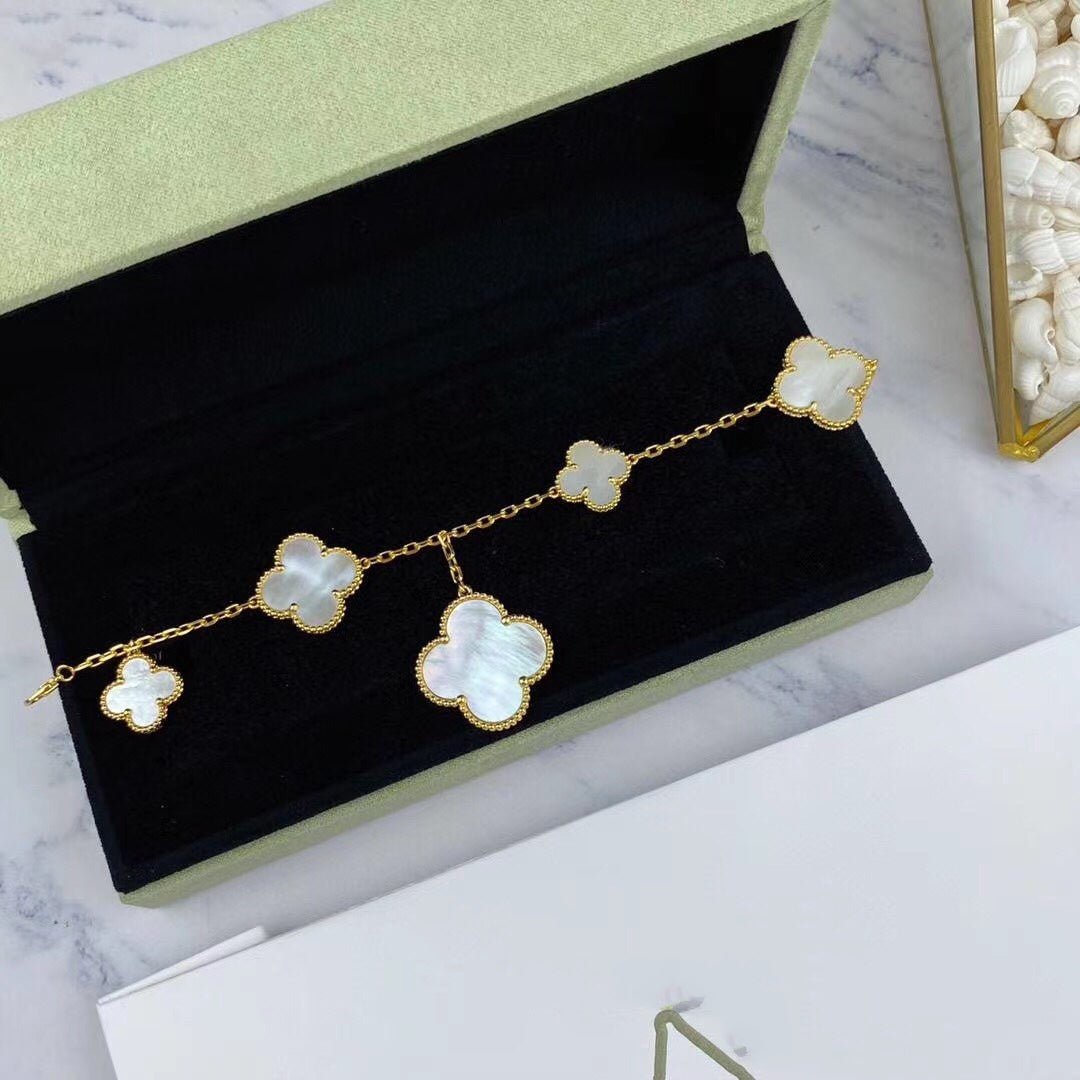 [Noble Jewelry]MAGIC CLOVER MOP GOLD BRACELET 5 MOTIFS