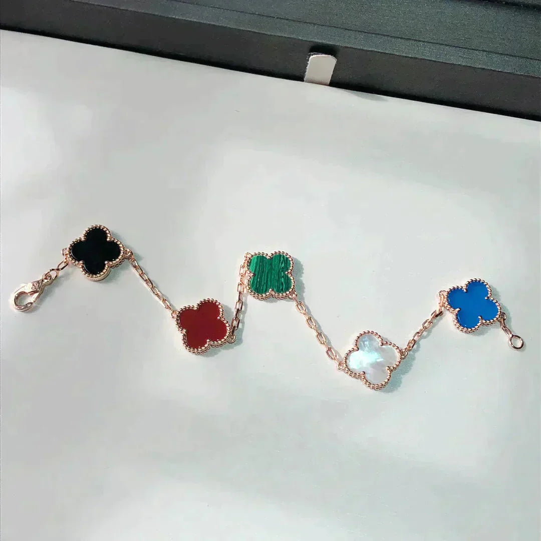 [Noble Jewelry]CLOVER 5 MOTIFS MULTICOLOR  BRACELET