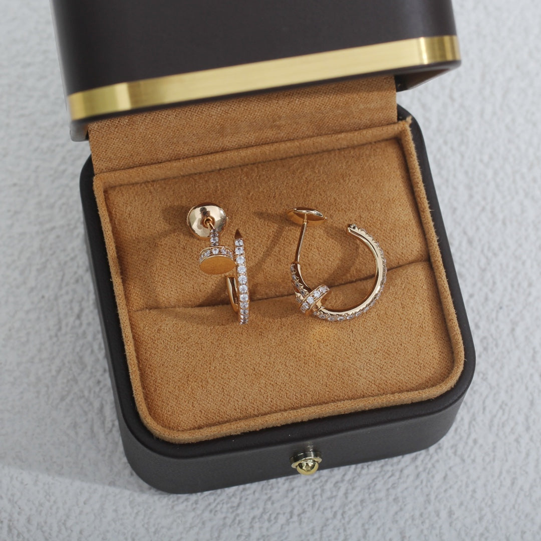 [Noble Jewelry]JUSTE EARRINGS 12.75MM PINK GOLD DIAMOND