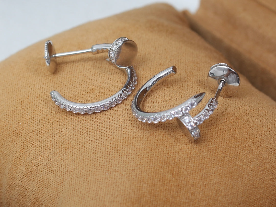 [Noble Jewelry]JUSTE EARRINGS 12.75MM SILVER DIAMOND