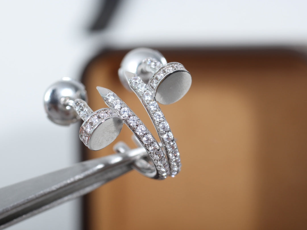 [Noble Jewelry]JUSTE EARRINGS 12.75MM SILVER DIAMOND