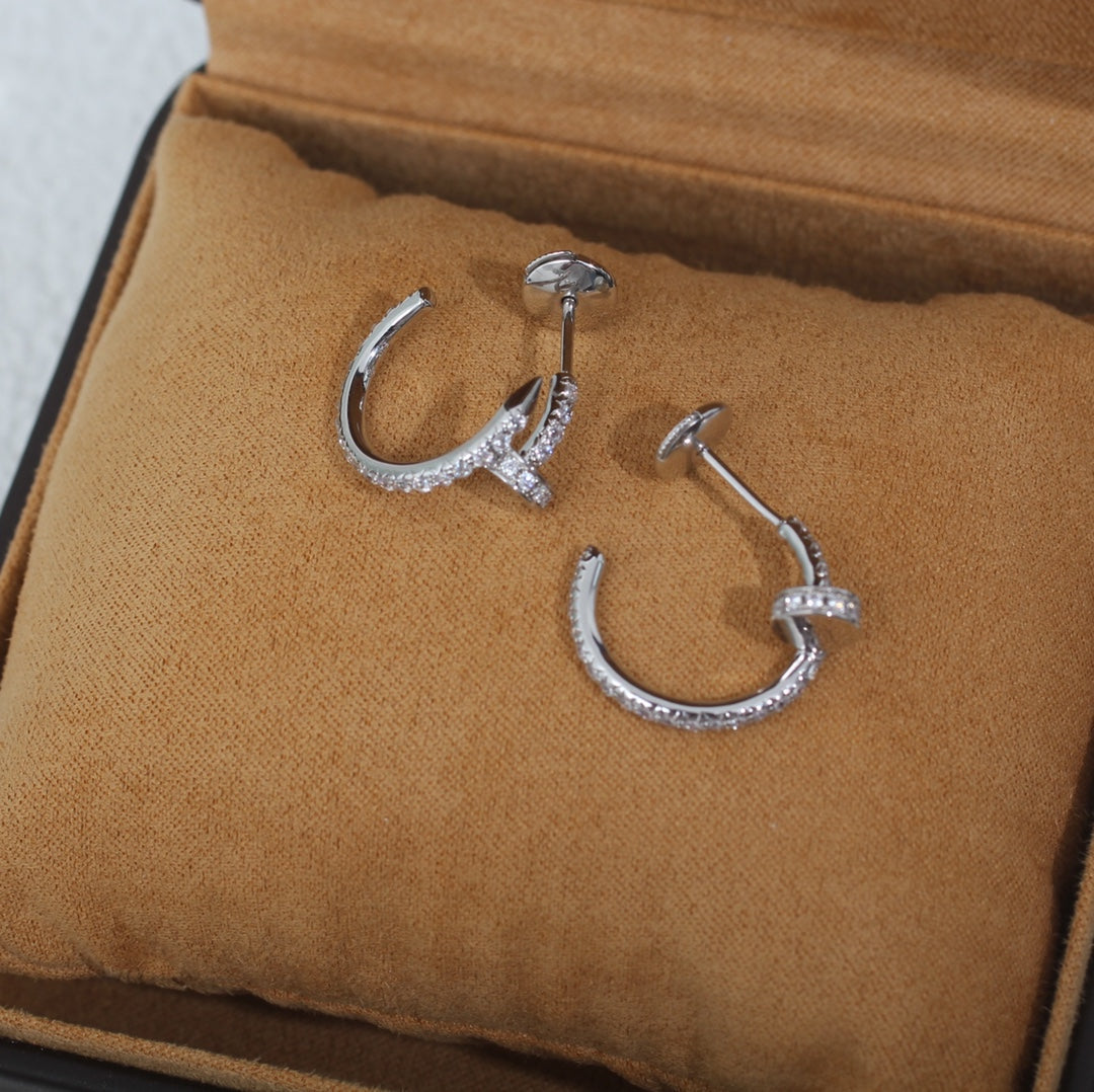 [Noble Jewelry]JUSTE EARRINGS 12.75MM SILVER DIAMOND