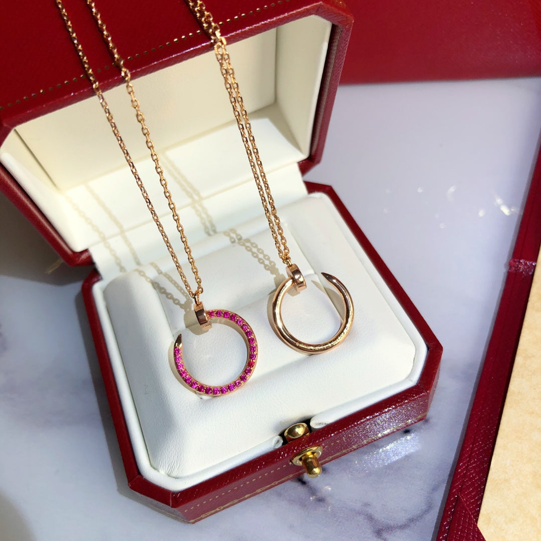 [Noble Jewelry]JUSTE NECKLACE GOLD RED DIAMONDS