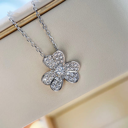 [Noble Jewelry]CLOVER DIAMOND NECKLACE SILVER