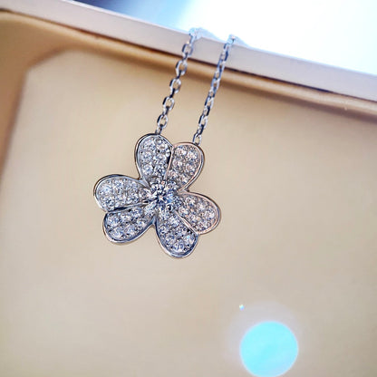 [Noble Jewelry]CLOVER DIAMOND NECKLACE SILVER