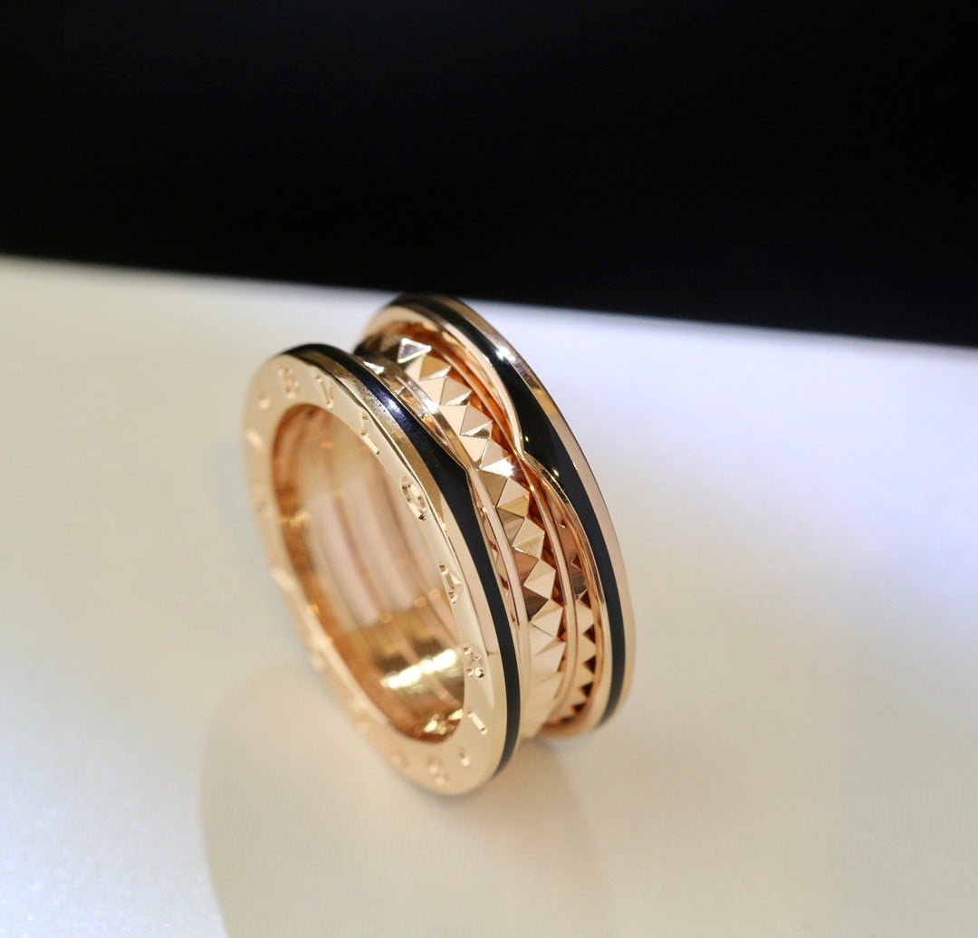 [Noble Jewelry]ZERO 1 PINK GOLD BLACK CERAMIC RING