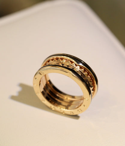 [Noble Jewelry]ZERO 1 PINK GOLD BLACK CERAMIC RING