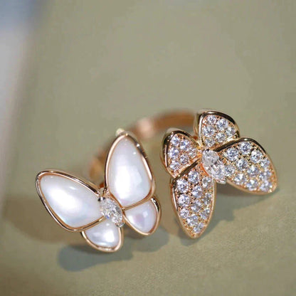 [Noble Jewelry]TWIN BUTTERFLY DIAMOND MOP RING