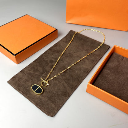 [Noble Jewelry]CHAINE VERSO BLACK CERAMIC NECKLACE