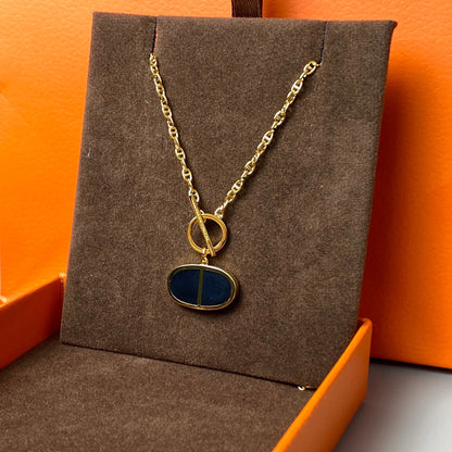 [Noble Jewelry]CHAINE VERSO BLACK CERAMIC NECKLACE