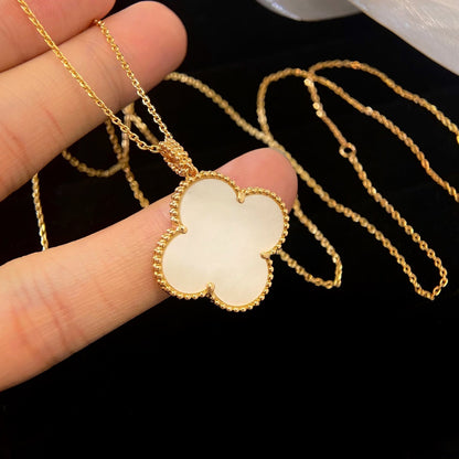 [Noble Jewelry]CLOVER 25MM MOP LARGE PENDANT NECKLACE