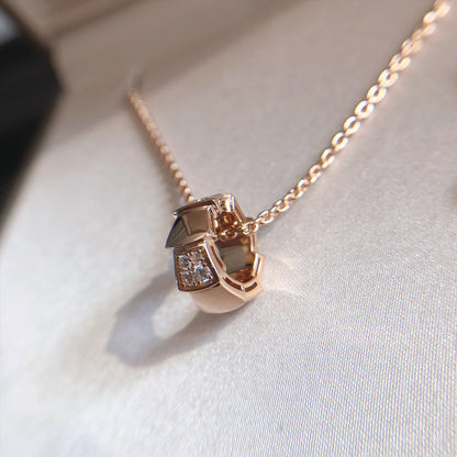 [Noble Jewelry]SERPENTI PEDANT DIAMOND PINK GOLD NECKLACE