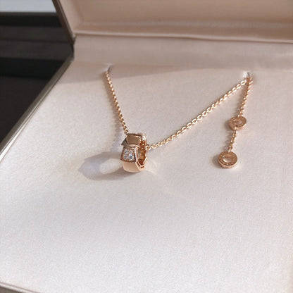 [Noble Jewelry]SERPENTI PEDANT DIAMOND PINK GOLD NECKLACE