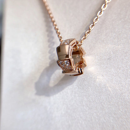 [Noble Jewelry]SERPENTI PEDANT DIAMOND PINK GOLD NECKLACE