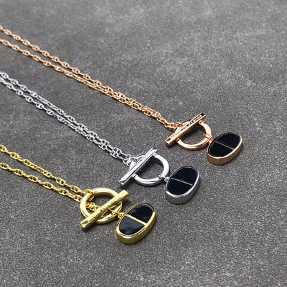 [Noble Jewelry]CHAINE VERSO BLACK CERAMIC  NECKLACE