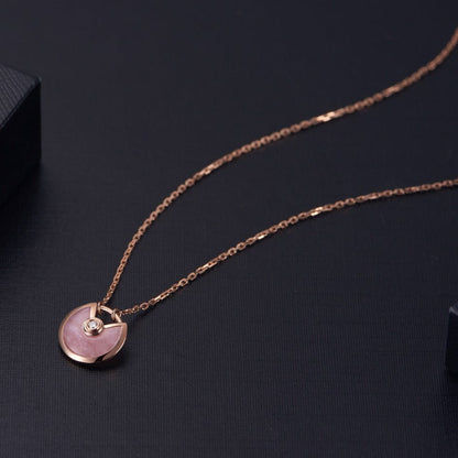 [Noble Jewelry]AMULETTE ROSE GOLD PINK MOP NECKLACE