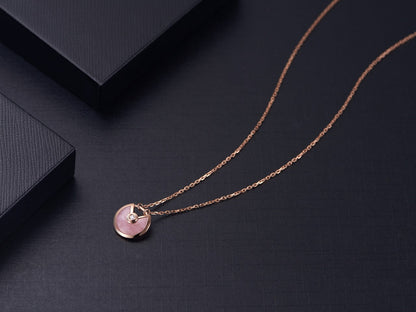 [Noble Jewelry]AMULETTE ROSE GOLD PINK MOP NECKLACE