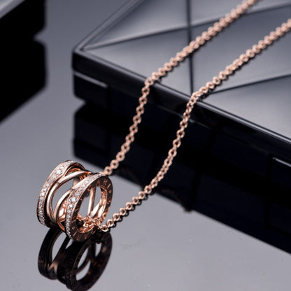 [Noble Jewelry]ZERO 1 PINK GOLD DIAMOND OPEN NECKLACE