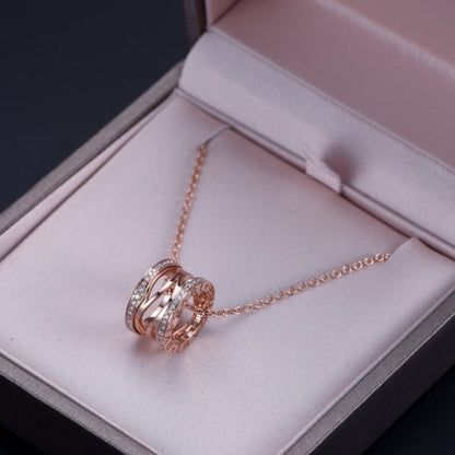 [Noble Jewelry]ZERO 1 PINK GOLD DIAMOND OPEN NECKLACE