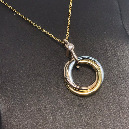 [Noble Jewelry]TRINITY SILVER GOLD PINK GOLD NECKLACE