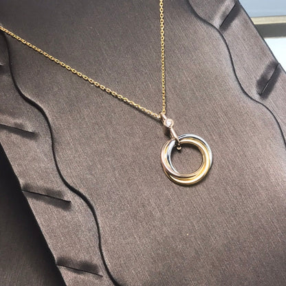 [Noble Jewelry]TRINITY SILVER GOLD PINK GOLD NECKLACE