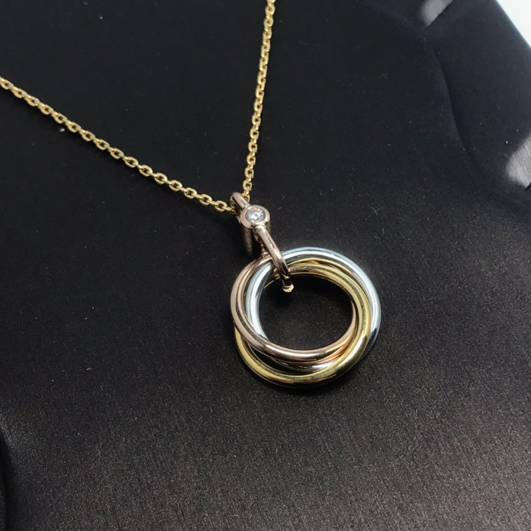 [Noble Jewelry]TRINITY SILVER GOLD PINK GOLD NECKLACE