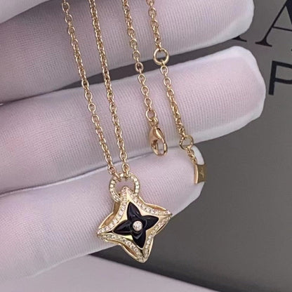 [Noble Jewelry]STAR PEDANT PINK GOLD DIAMOND NECKLACE