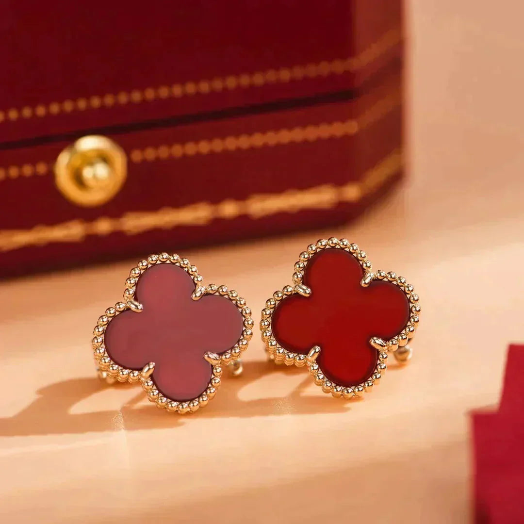 [Noble Jewelry]CLOVER MEDIUM 1 MOTIFS CARNELIAN  EARRINGS