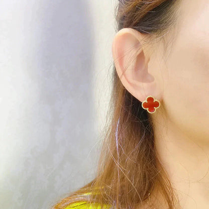 [Noble Jewelry]CLOVER MEDIUM 1 MOTIFS CARNELIAN  EARRINGS