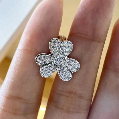 [Edler Schmuck]CLOVER COMOS DIAMANT OHRRINGE SILBER