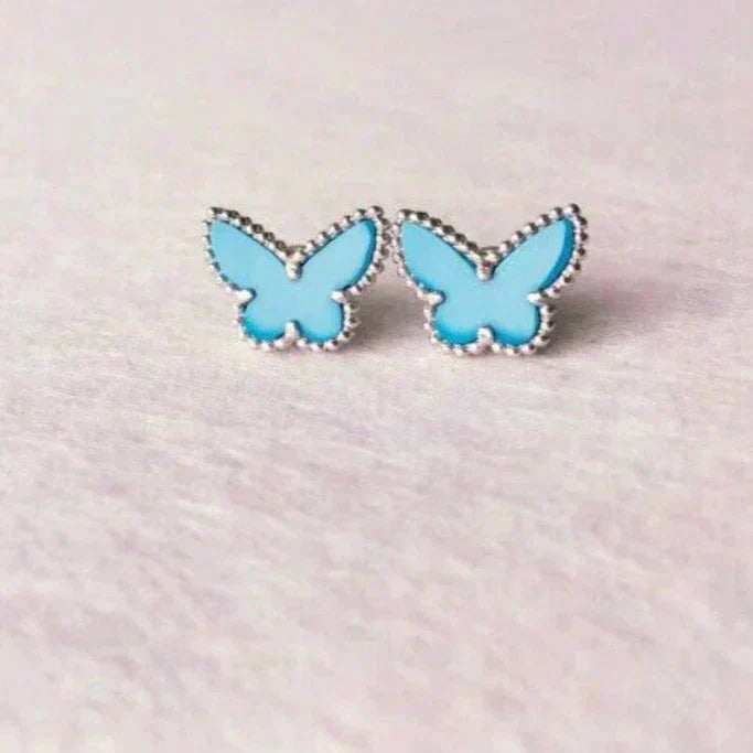 [Noble Jewelry]BUTTERFLY TURQUOISE EARRINGS SILVER