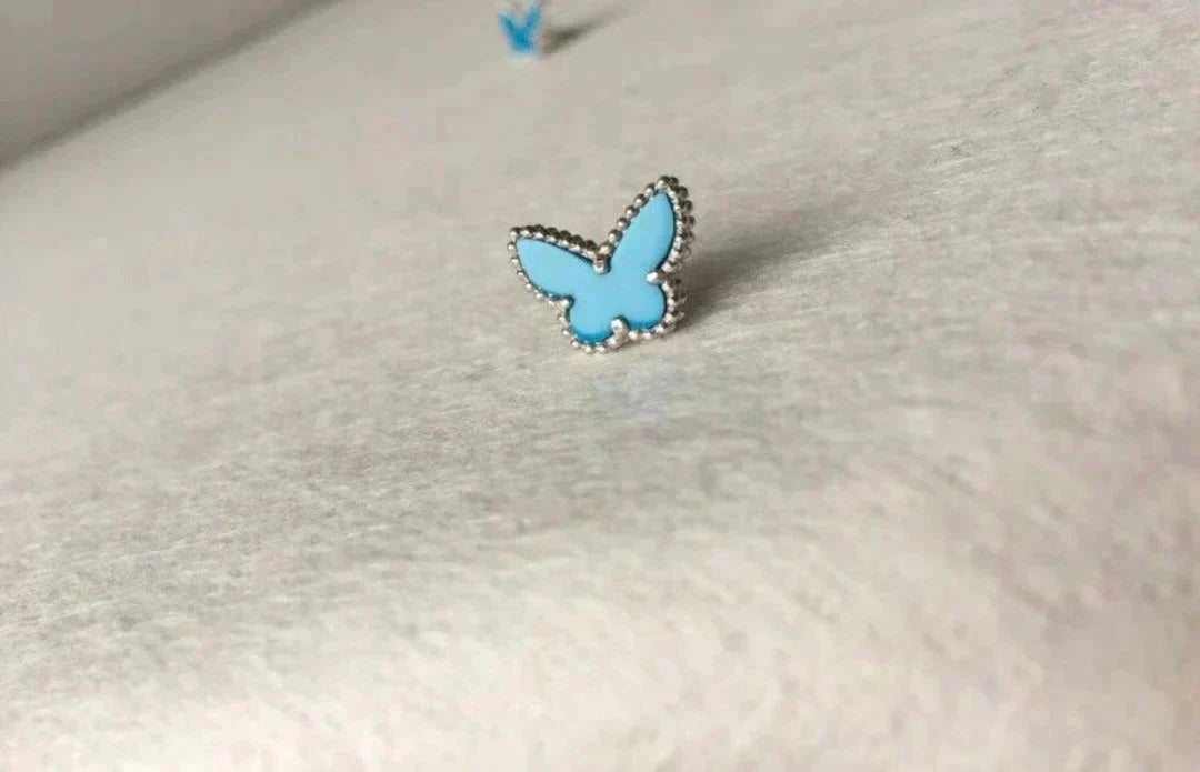 [Noble Jewelry]BUTTERFLY TURQUOISE EARRINGS SILVER