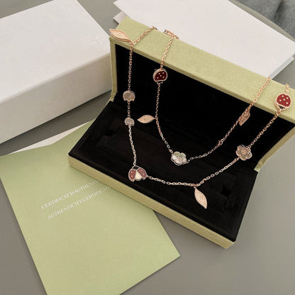 [Noble Jewelry]LUCKY SPRING 15 MOTIFS ROSE GOLD NECKLACE